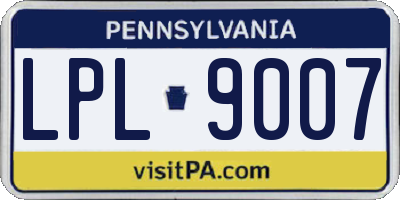 PA license plate LPL9007
