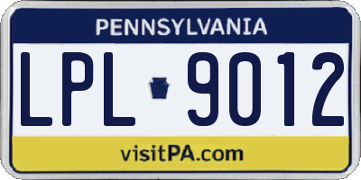 PA license plate LPL9012