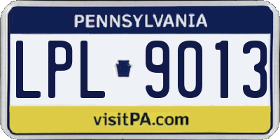 PA license plate LPL9013