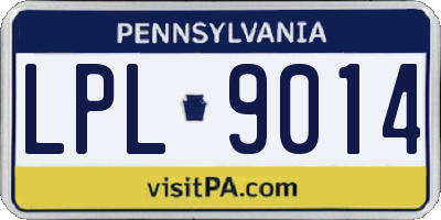 PA license plate LPL9014