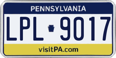PA license plate LPL9017