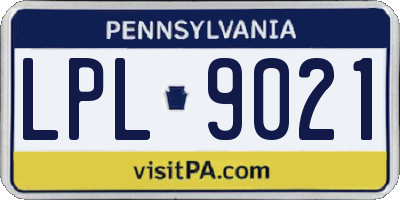 PA license plate LPL9021