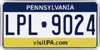 PA license plate LPL9024