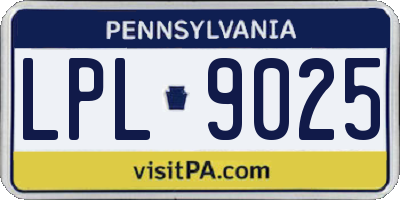 PA license plate LPL9025