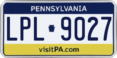 PA license plate LPL9027