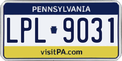 PA license plate LPL9031
