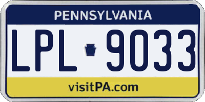 PA license plate LPL9033