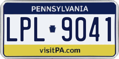 PA license plate LPL9041