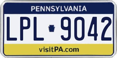 PA license plate LPL9042