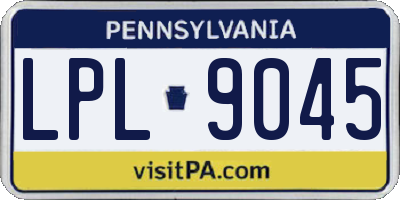 PA license plate LPL9045