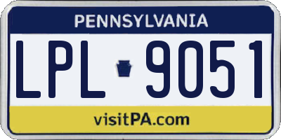 PA license plate LPL9051