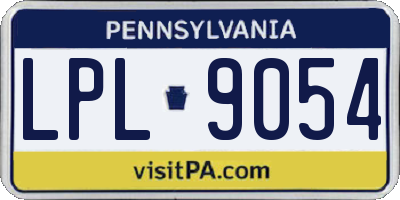 PA license plate LPL9054