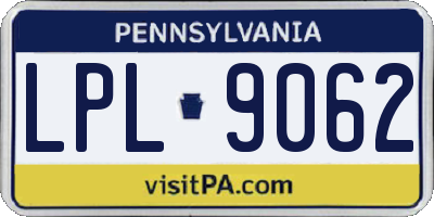 PA license plate LPL9062