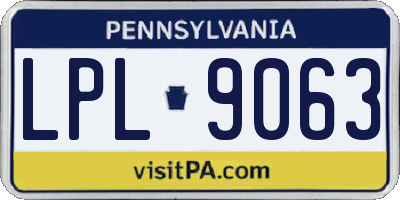 PA license plate LPL9063
