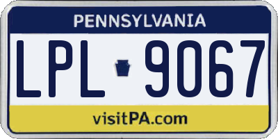 PA license plate LPL9067