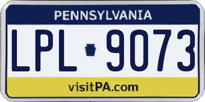 PA license plate LPL9073