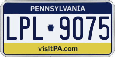 PA license plate LPL9075