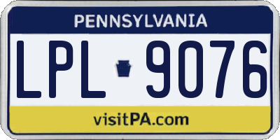 PA license plate LPL9076