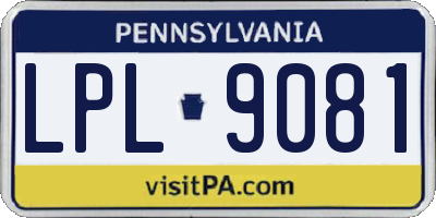 PA license plate LPL9081