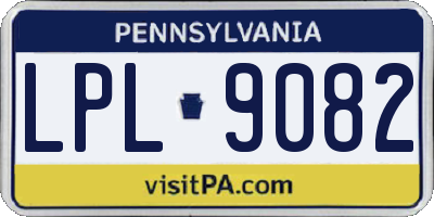 PA license plate LPL9082