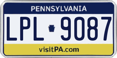 PA license plate LPL9087
