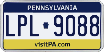 PA license plate LPL9088