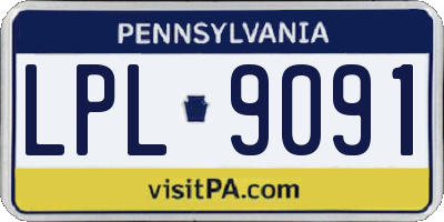 PA license plate LPL9091