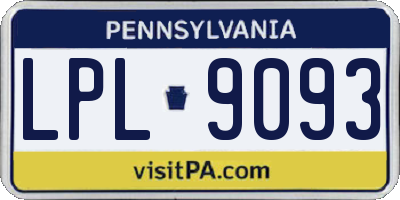 PA license plate LPL9093