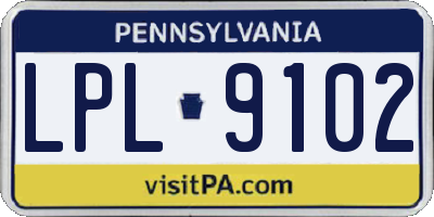 PA license plate LPL9102