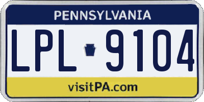 PA license plate LPL9104