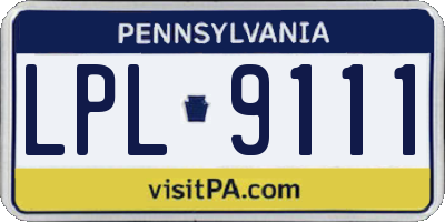 PA license plate LPL9111
