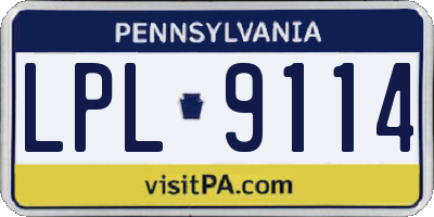 PA license plate LPL9114