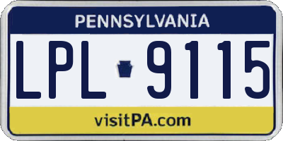 PA license plate LPL9115