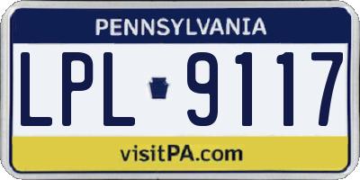PA license plate LPL9117