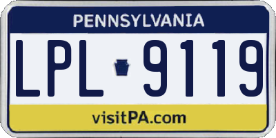 PA license plate LPL9119