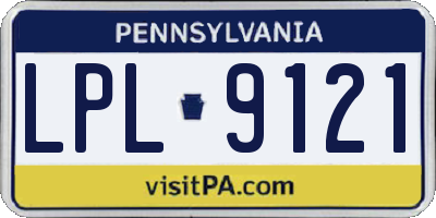 PA license plate LPL9121