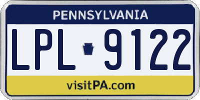 PA license plate LPL9122