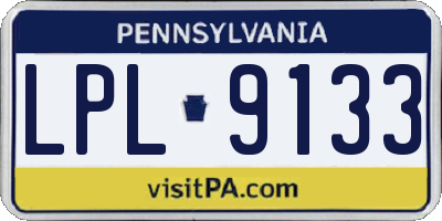 PA license plate LPL9133