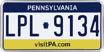 PA license plate LPL9134