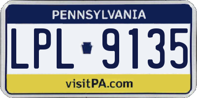 PA license plate LPL9135