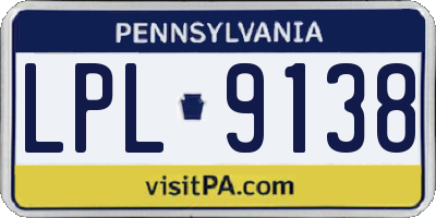 PA license plate LPL9138