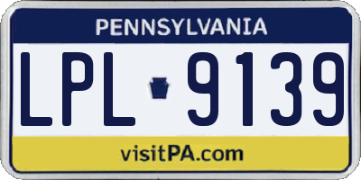 PA license plate LPL9139