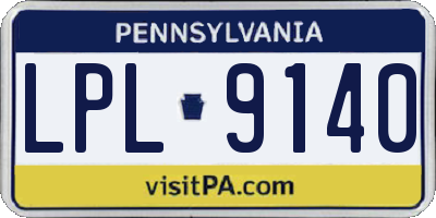 PA license plate LPL9140
