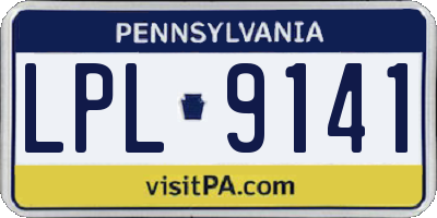 PA license plate LPL9141