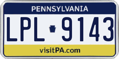 PA license plate LPL9143
