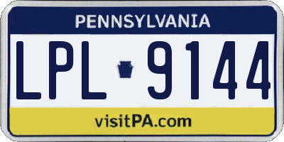 PA license plate LPL9144