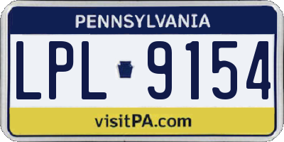 PA license plate LPL9154