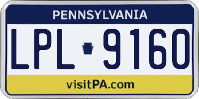 PA license plate LPL9160