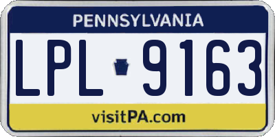 PA license plate LPL9163