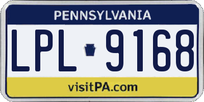 PA license plate LPL9168